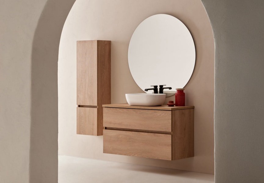 Conjunto mueble de baño con lavabo sobre encimera Deco Lux Sanchis principal 1