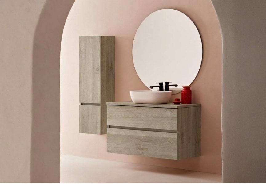 Conjunto mueble de baño con lavabo sobre encimera Deco Lux Sanchis principal 3