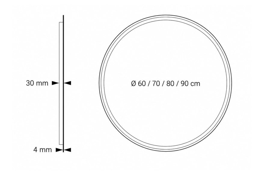 Espejo de baño con luz LED Ring Bruntec croquis 4