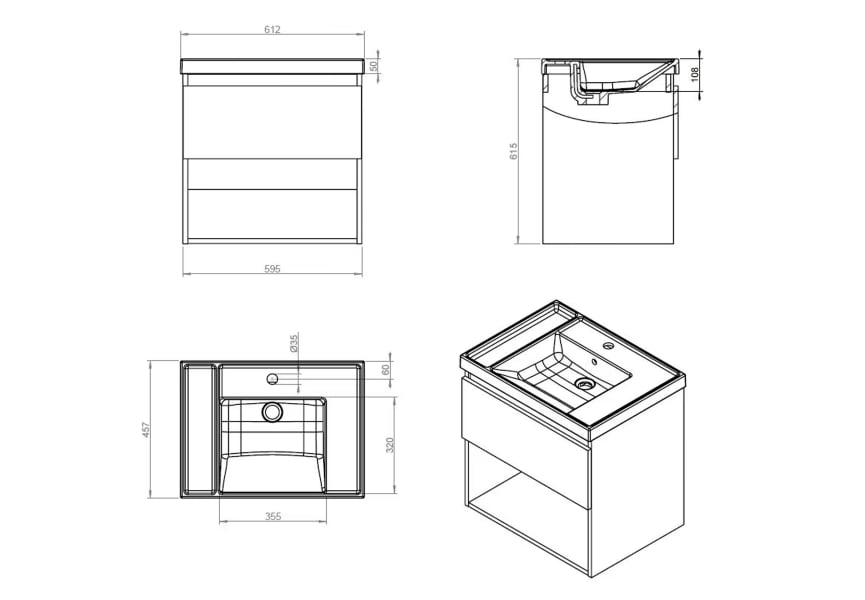 Conjunto mueble de baño BBEST Cosmic croquis 8