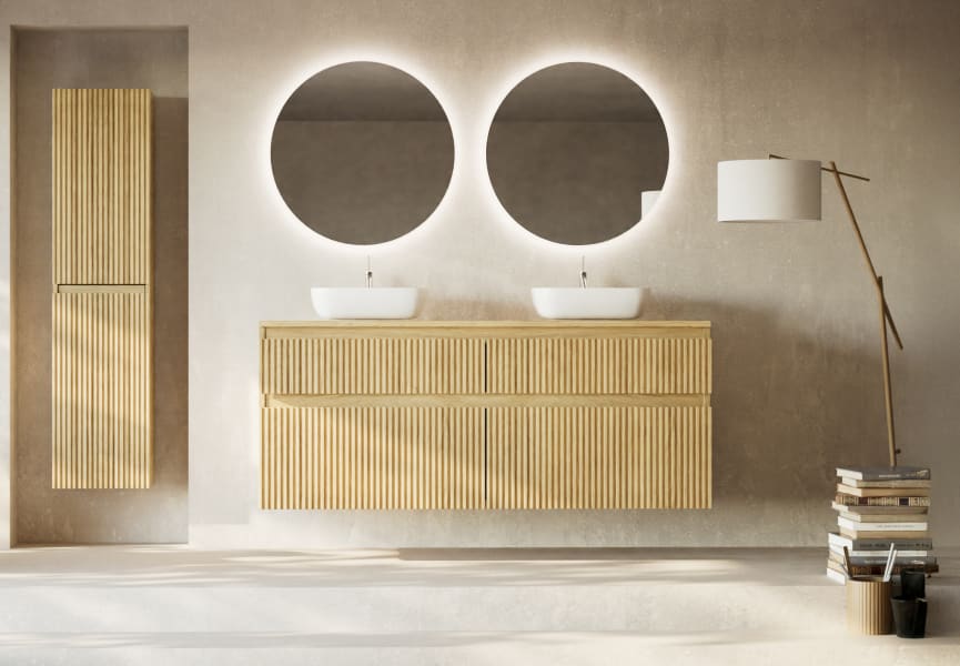 Mueble de baño madera maciza ranurada Alpes 9 Bruntec principal 0