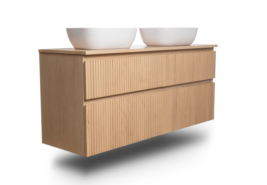 Mueble de baño con encimera de madera Alpes 9 Bruntec detalle 2