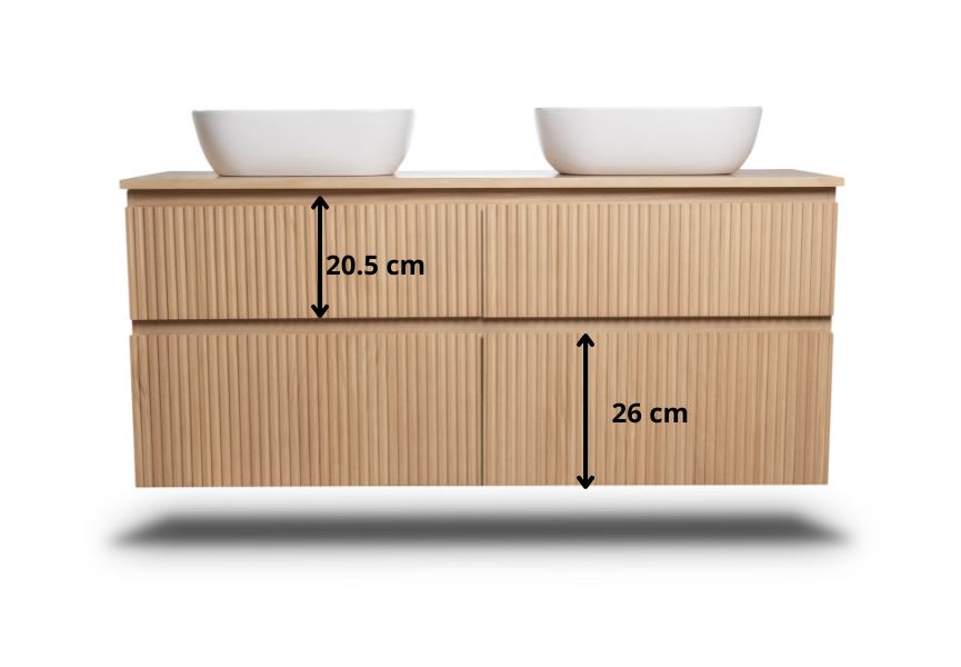 Mueble de baño con encimera de madera Alpes 9 Bruntec croquis 9