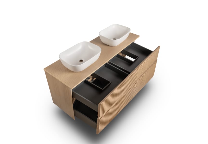 Mueble de baño con encimera de madera Alpes 9 Bruntec detalle 4