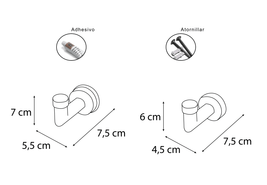 Percha de baño Tau Mediterránea de Baño croquis 1