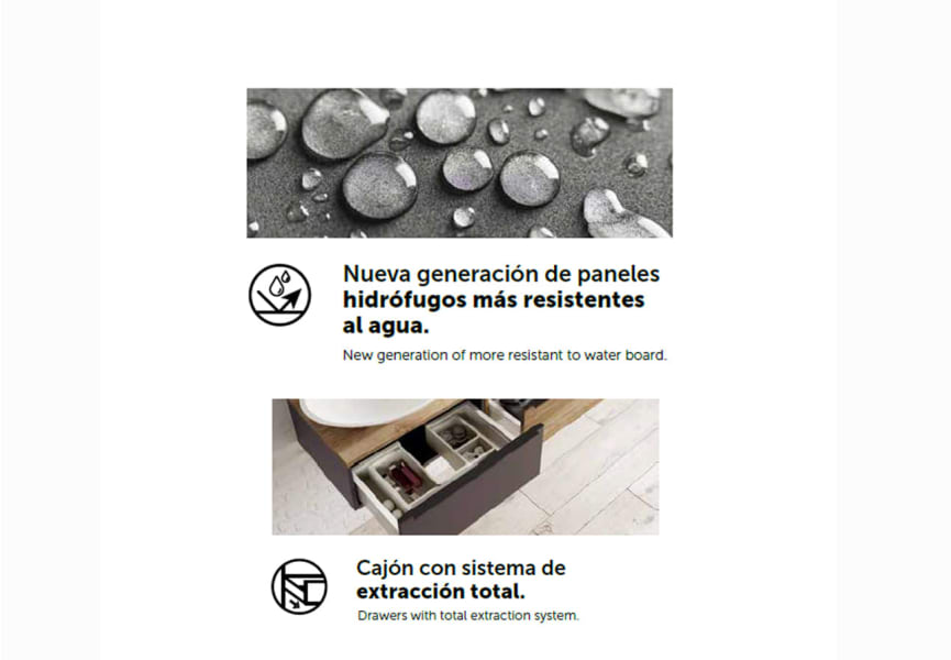 Mueble de baño con encimera de madera Landes Coycama opción 14