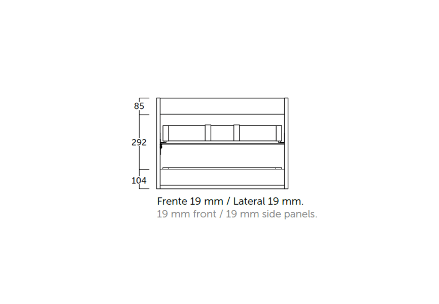 Mueble de baño con encimera de madera Landes Coycama croquis 9