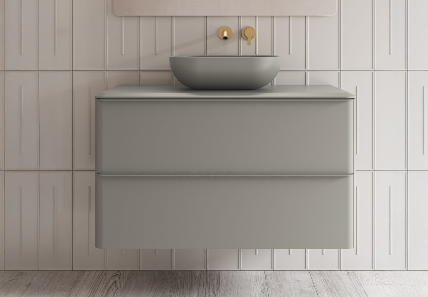 Mueble de baño con encimera arena de resina Dai Top Royo detalle 4