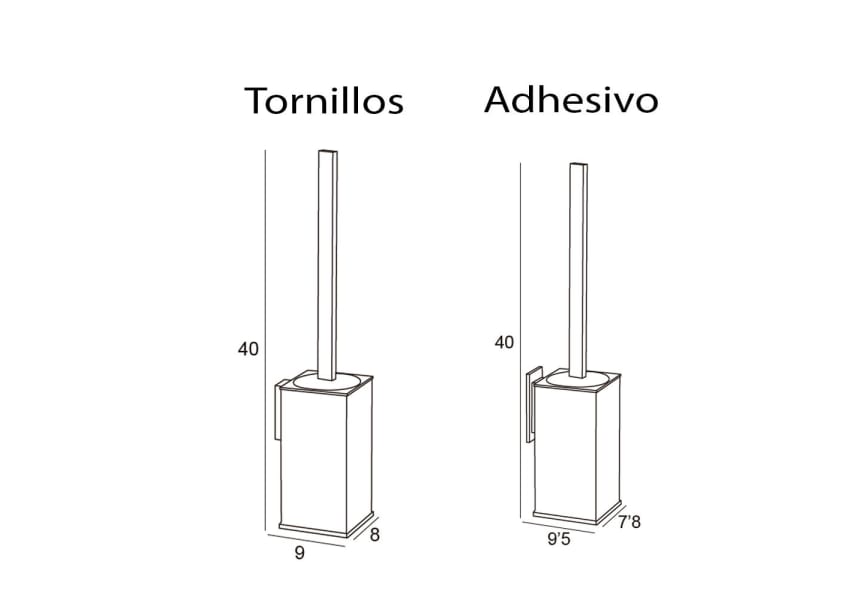 Escobillero de baño a pared Yass Manillons Torrent croquis 3