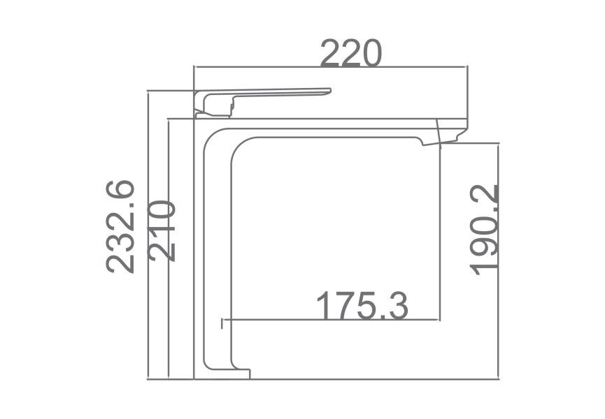 Grifo de lavabo Fiyi Imex croquis 3