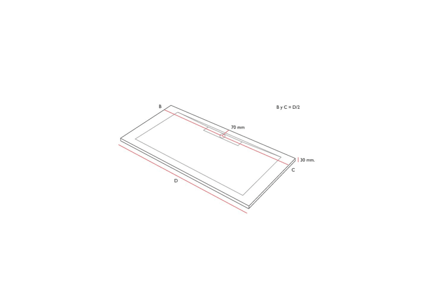 Plato de ducha de resina Design Tiden Bruntec croquis 5