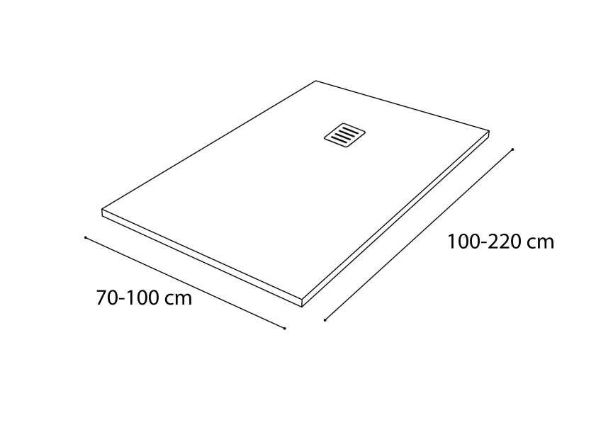 Plato de ducha Solid Surface Corian DuPont Antares Hidronatur croquis 2