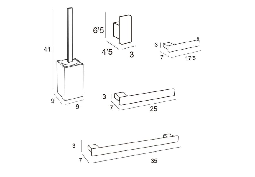 Conjunto de accesorios de baño Natura 1900 Manillons Torrent croquis 6