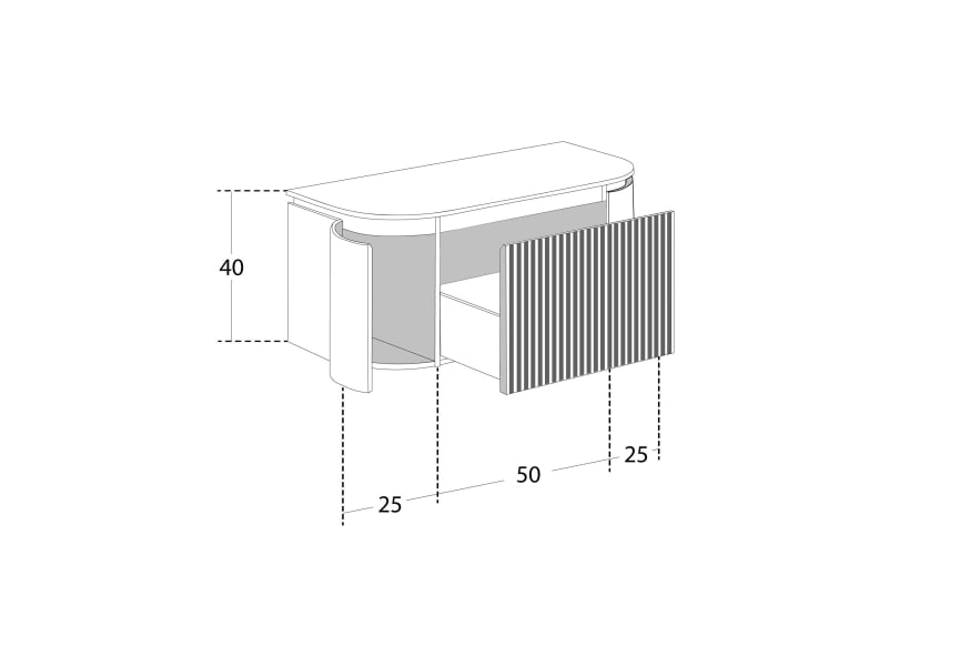 Mueble de baño madera maciza de fresno con encimera de madera Evo Curve Bruntec croquis 3