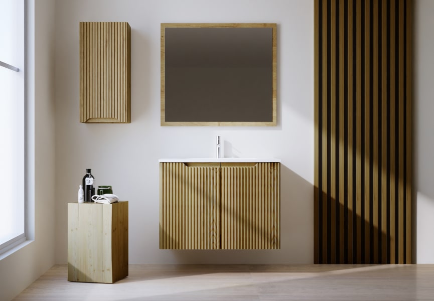 Conjunto de mueble de baño de madera maciza Alpes 14 Bruntec principal 0