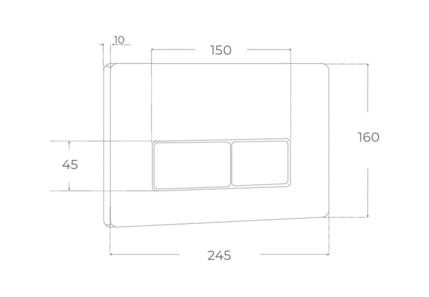 Pack inodoro + cisterna empotrada + pulsador Bolonia Fossil Natura mate croquis 6