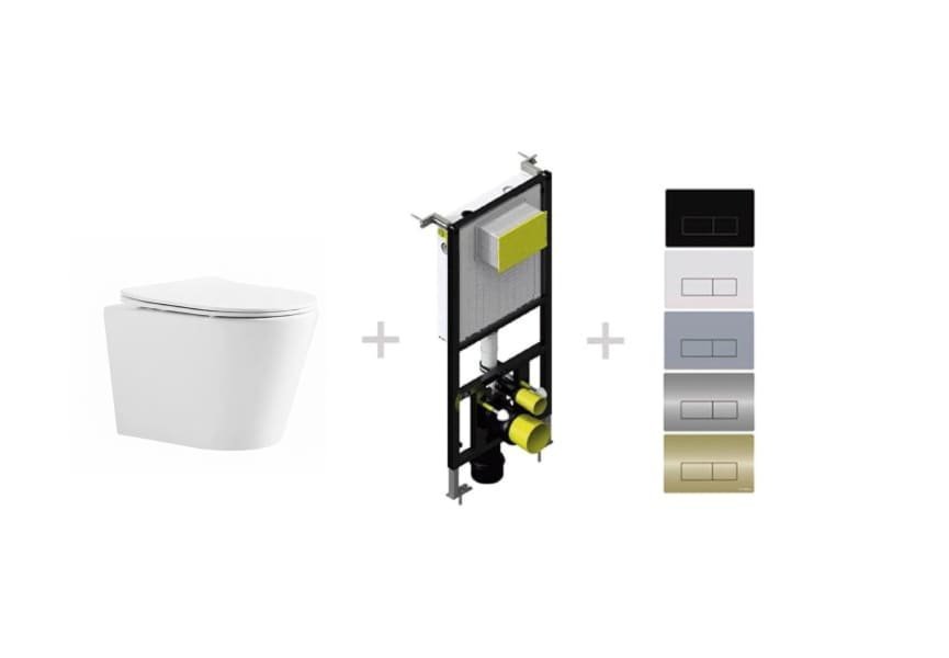 Pack inodoro + cisterna empotrada + pulsador Bolonia Fossil Natura mate principal 0