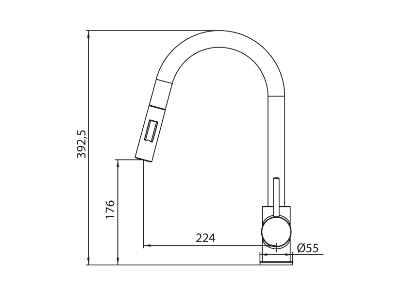 Grifo de cocina Round de GME croquis 1