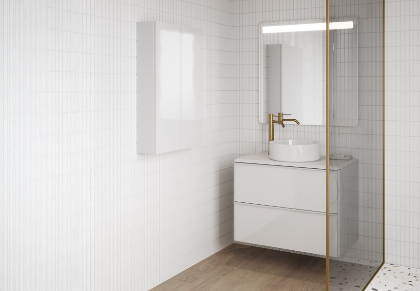 Mueble de baño con encimera blanca de resina Dai Top Royo principal 1