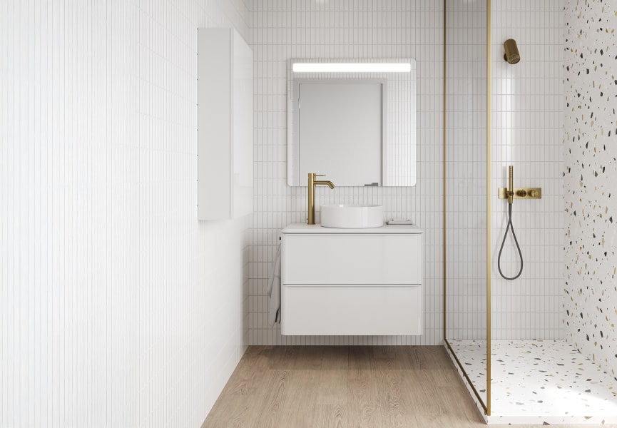 Mueble de baño con encimera blanca de resina Dai Top Royo principal 0