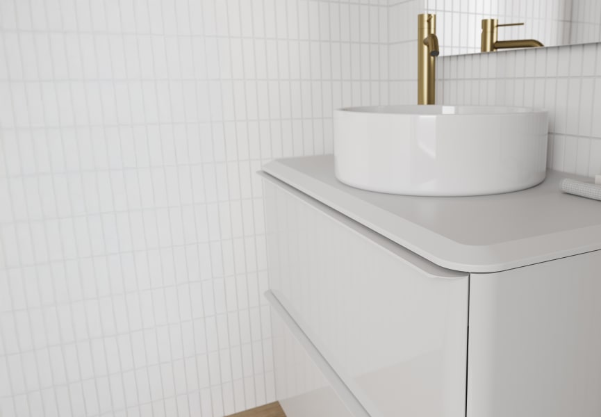 Mueble de baño con encimera blanca de resina Dai Top Royo detalle 3