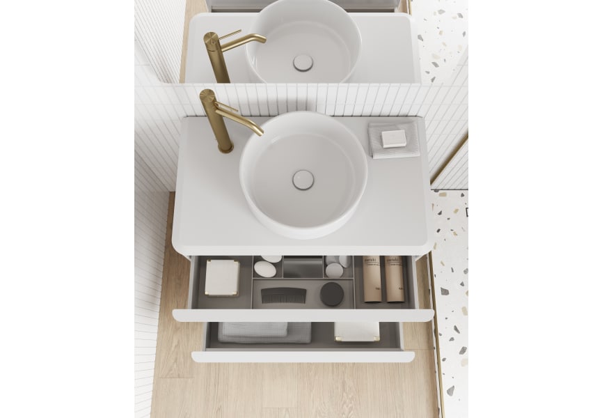Mueble de baño con encimera blanca de resina Dai Top Royo detalle 2