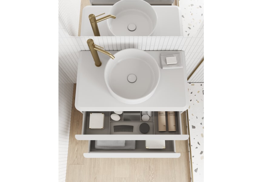 Mueble de baño con encimera blanca de resina Dai Top Royo detalle 2