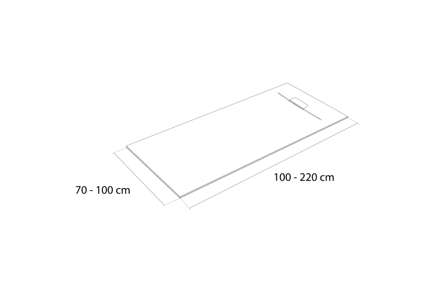 Plato de ducha de resina Fluvia de Bruntec croquis 11