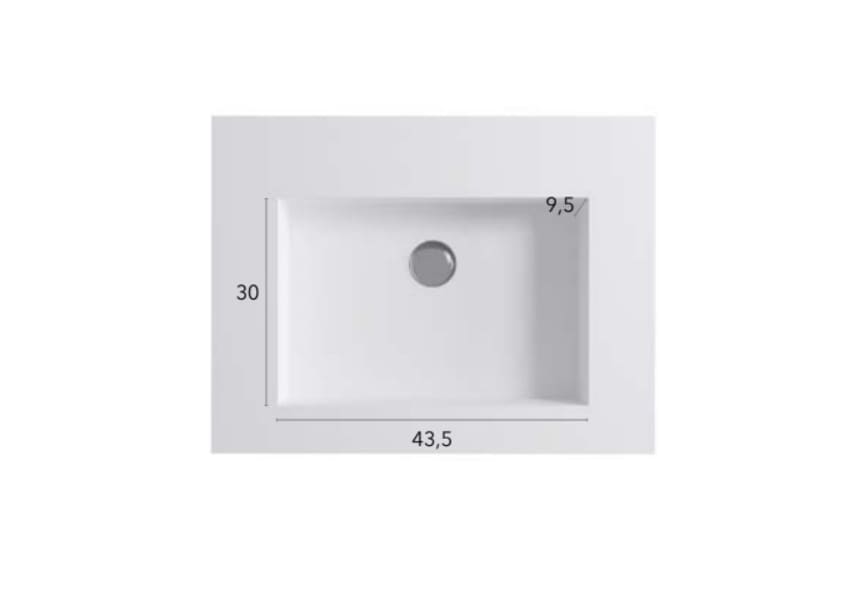 Lavabo suspendido Miami Bruntec croquis 3