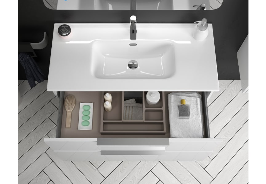 Mueble de baño con encimera de madera Galsaky Coycama Detalle 3