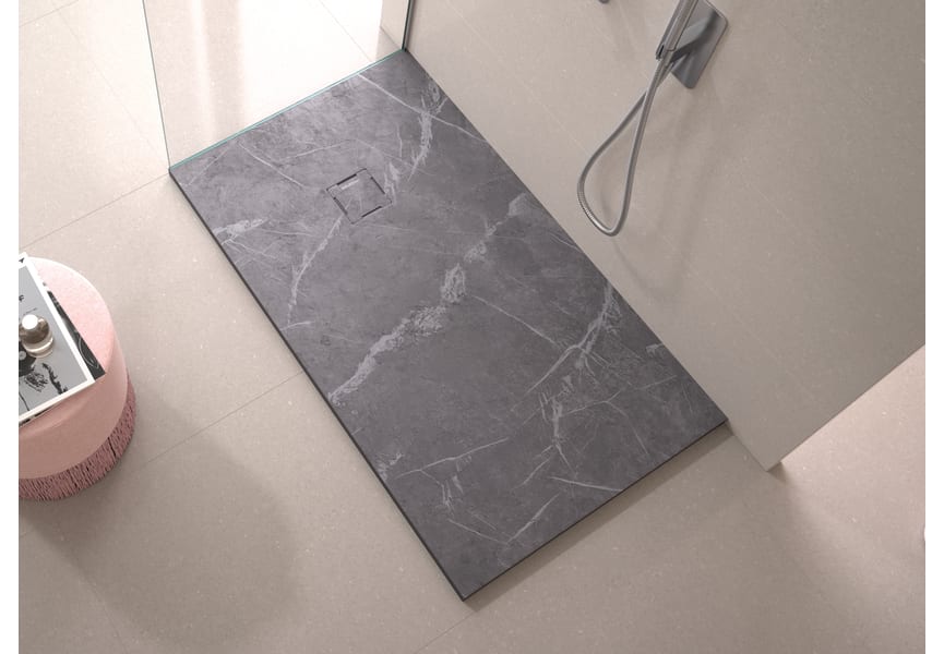 Platos de ducha de resina decorados Stone 3D Mármol Bruntec opción 14