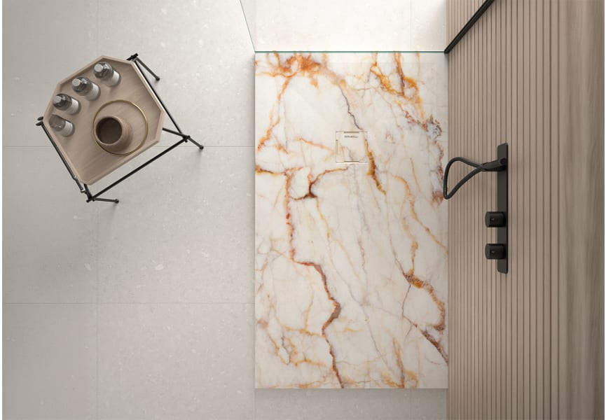 Platos de ducha de resina decorados Stone 3D Mármol Bruntec opción 16