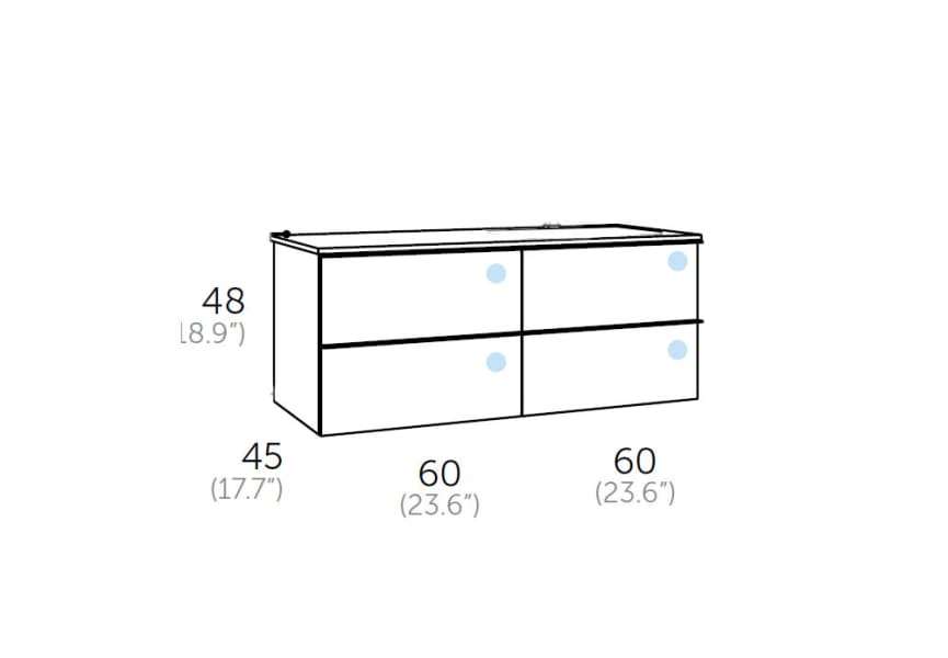 Mueble de baño Landes Coycama croquis 7