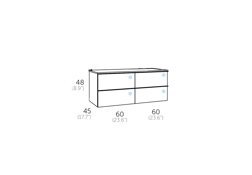 Mueble de baño Landes Coycama croquis 7