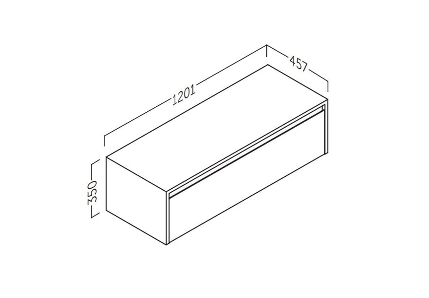 Mueble de baño Lambda con encimera de madera Coycama croquis 17