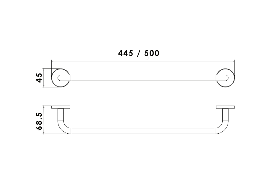 Toallero barra de baño Pure Medimex croquis 7