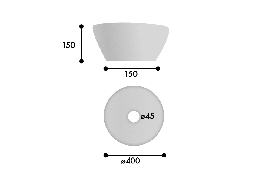 Lavabo sobre encimera Abu ArtandBath croquis 2