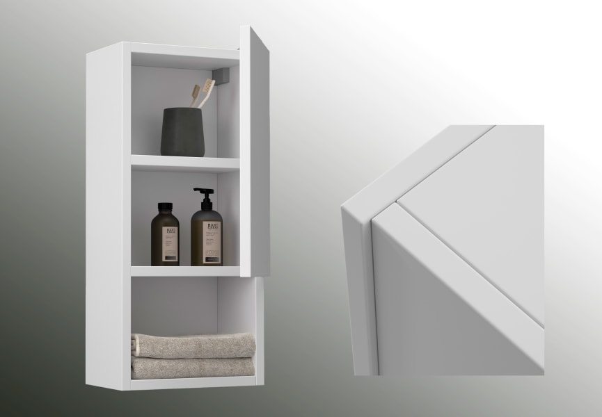 Columna de baño Lia Bruntec con 1 puerta y repisa ambiente 12