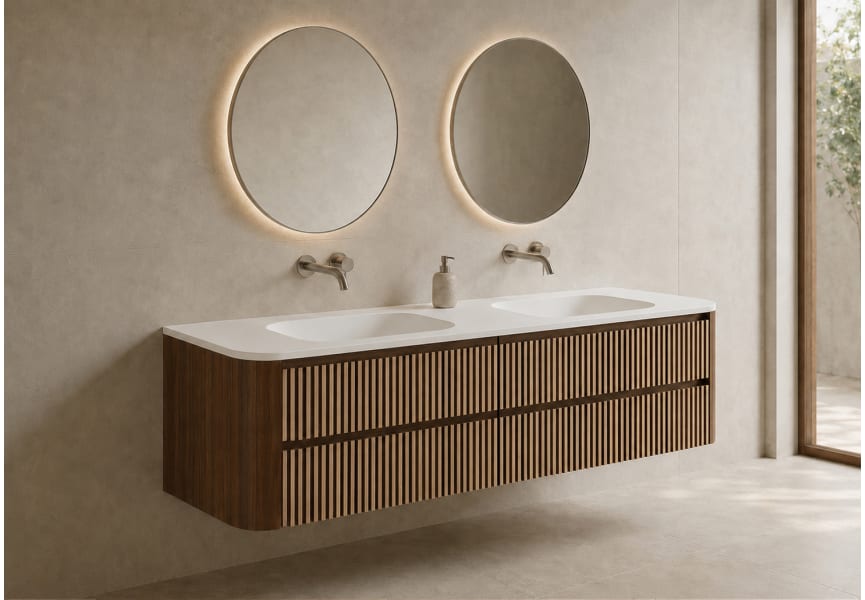 Conjunto de mueble de baño con lavabo Solid Surface Duna Bruntec principal 8
