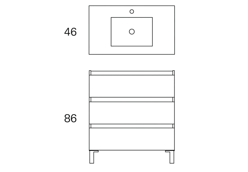 Conjunto mueble de baño Box Viso croquis 11