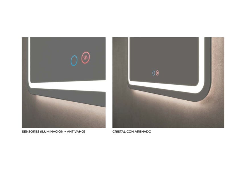 Espejo de baño con luz LED Grecia Ledimex detalle 6