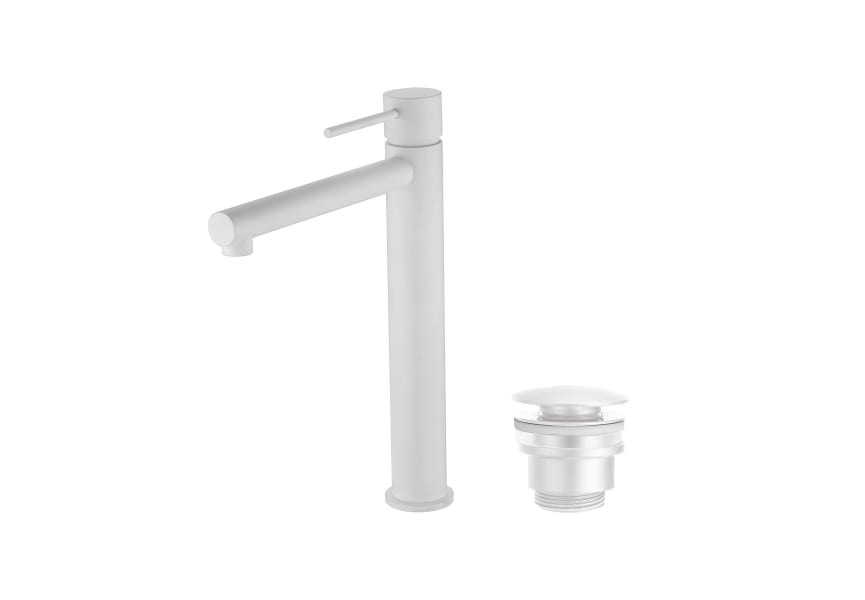 Pack Grifo de lavabo caño alto Milos Imex + Válvula click-clack principal 1