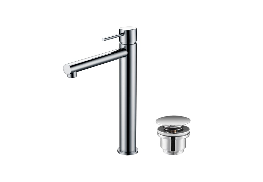Pack Grifo de lavabo caño alto Milos Imex + Válvula click-clack principal 0