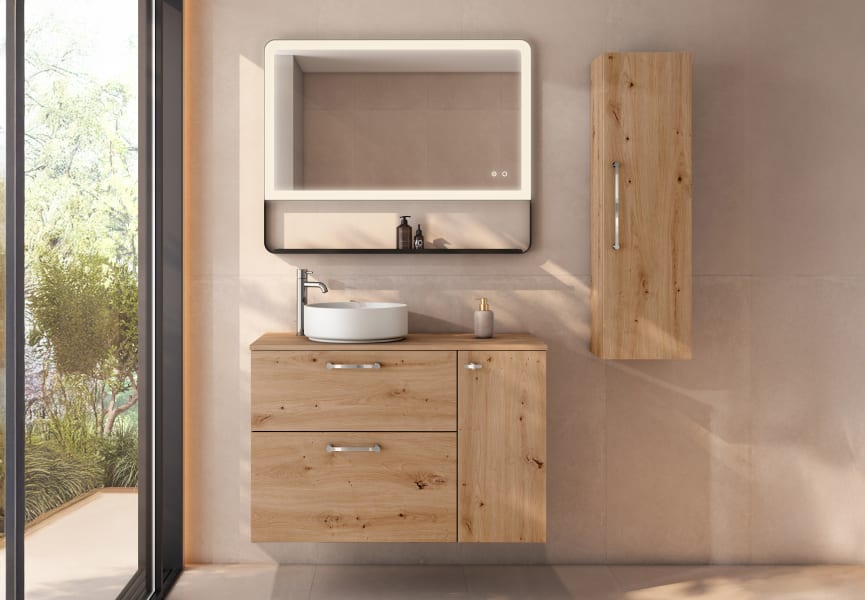 Mueble de baño con encimera de madera Verso VisoBath principal 1