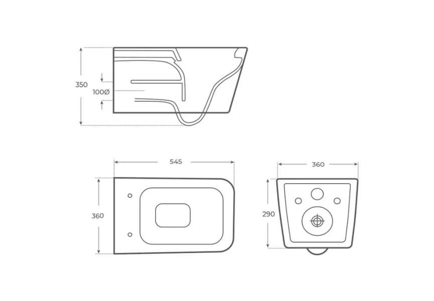 Pack inodoro + cisterna empotrada + pulsador Florencia Fossil Natura mate croquis 7