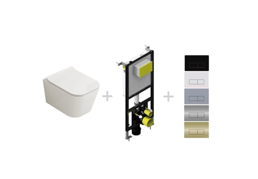Pack inodoro + cisterna empotrada + pulsador Florencia Fossil Natura mate principal 0