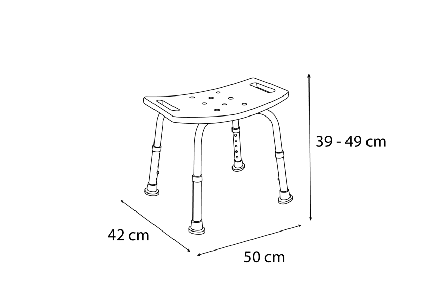 Banqueta de baño 108 Bruntec croquis 1