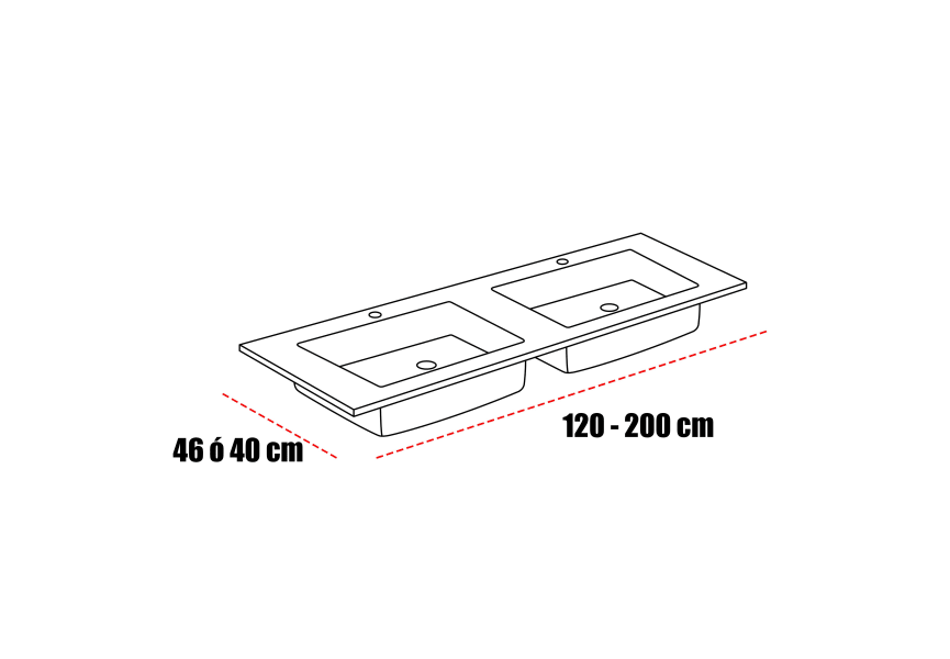 Lavabo encastrado Miami Bruntec croquis 1