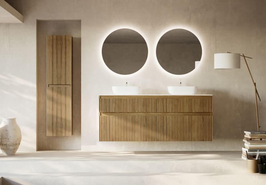 Mueble de baño madera maciza ranurada Alpes 9 Bruntec principal 0
