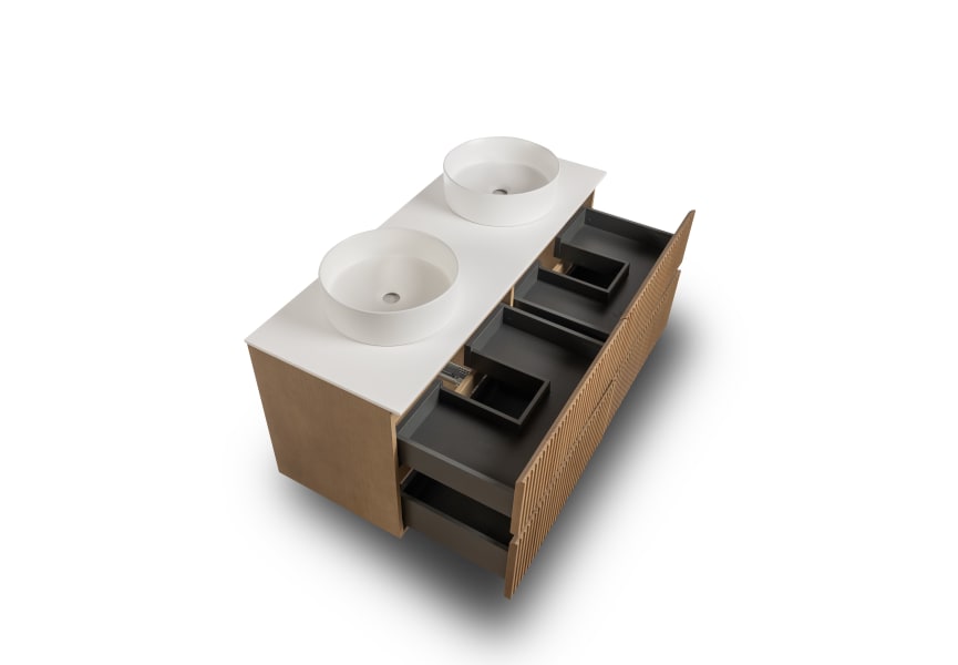 Mueble de baño con encimera solid surface Alpes 9 Bruntec detalle 4